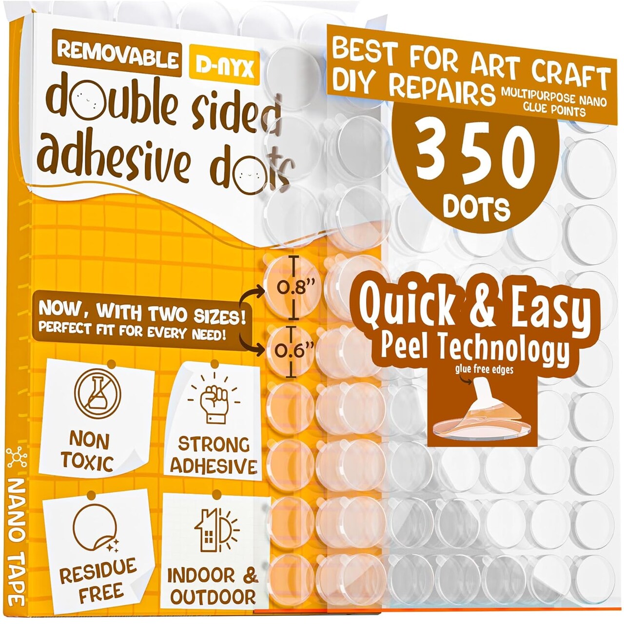Double Sided Tape Sticky Dot Stickers 280, 350, 450, 550 or 700 Pack Removable Putty